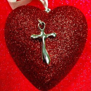 Robert Lee Morris RLM Signed Puffed Cross Sterling Silver 925 charm pendant